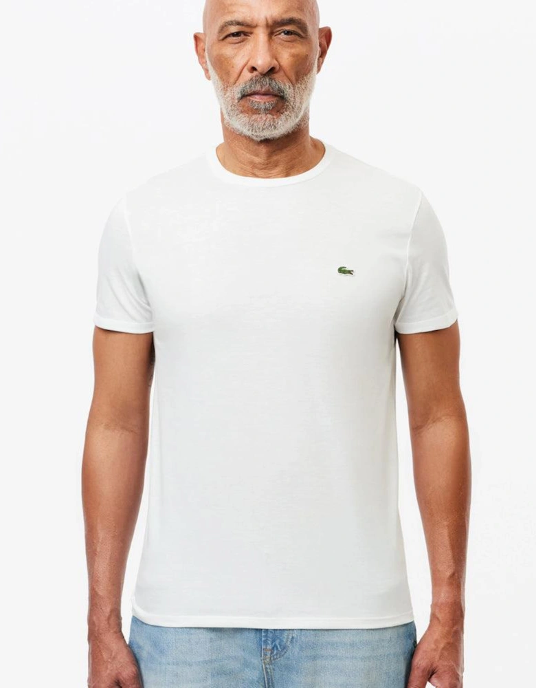 Cotton Pima Crew Neck T-Shirt White