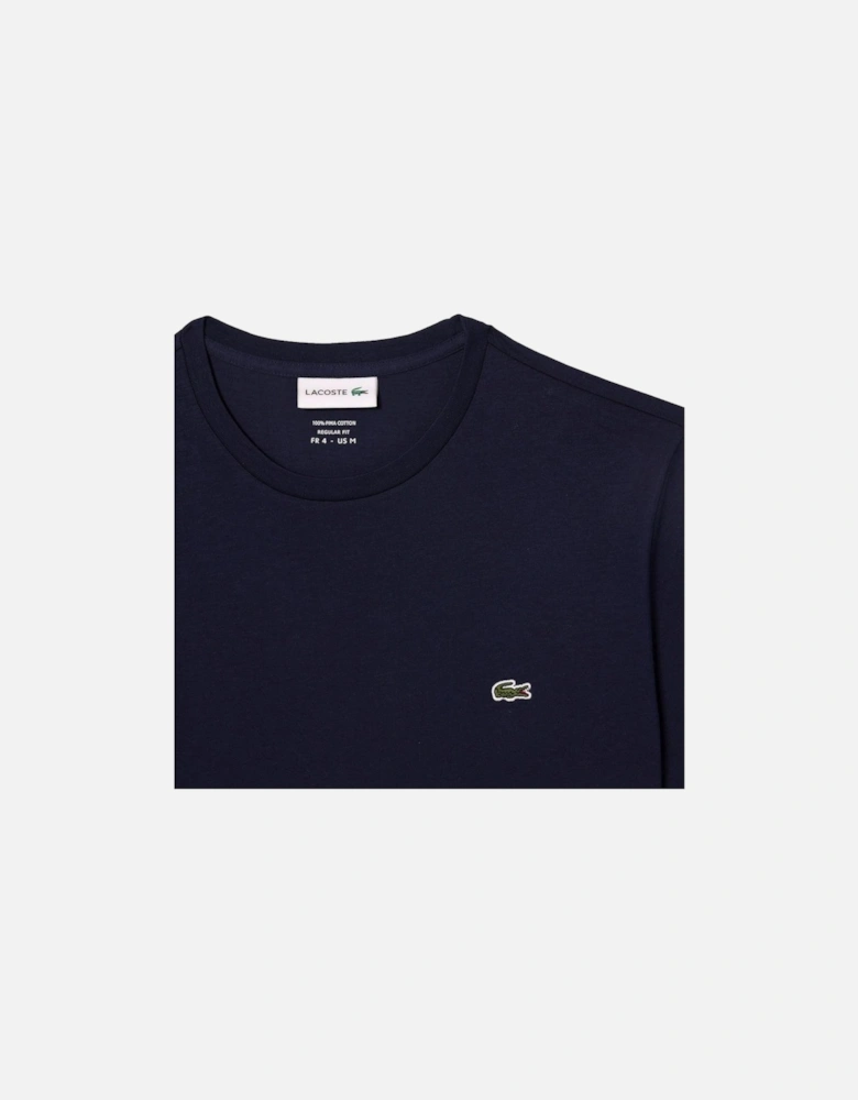 Cotton Pima Crew Neck T-Shirt Navy Blue