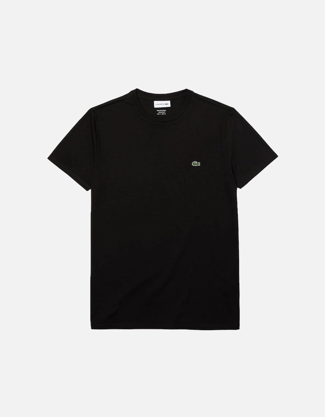 Cotton Pima Crew Neck T-Shirt Black, 5 of 4