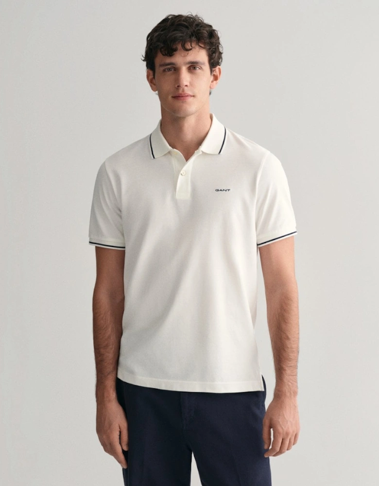 Mens Short Sleeve Tipping Pique Polo