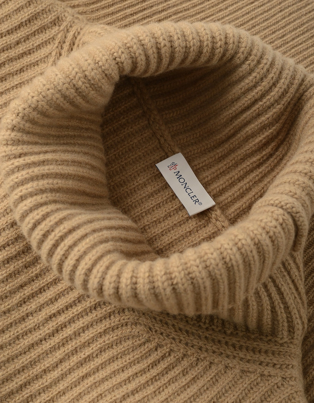 Womens T Neck Sweater Beige