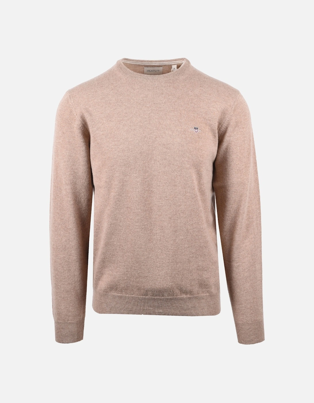 Superfine Lambswool Crew Neck Knitwear Dark Sand Melange, 4 of 3