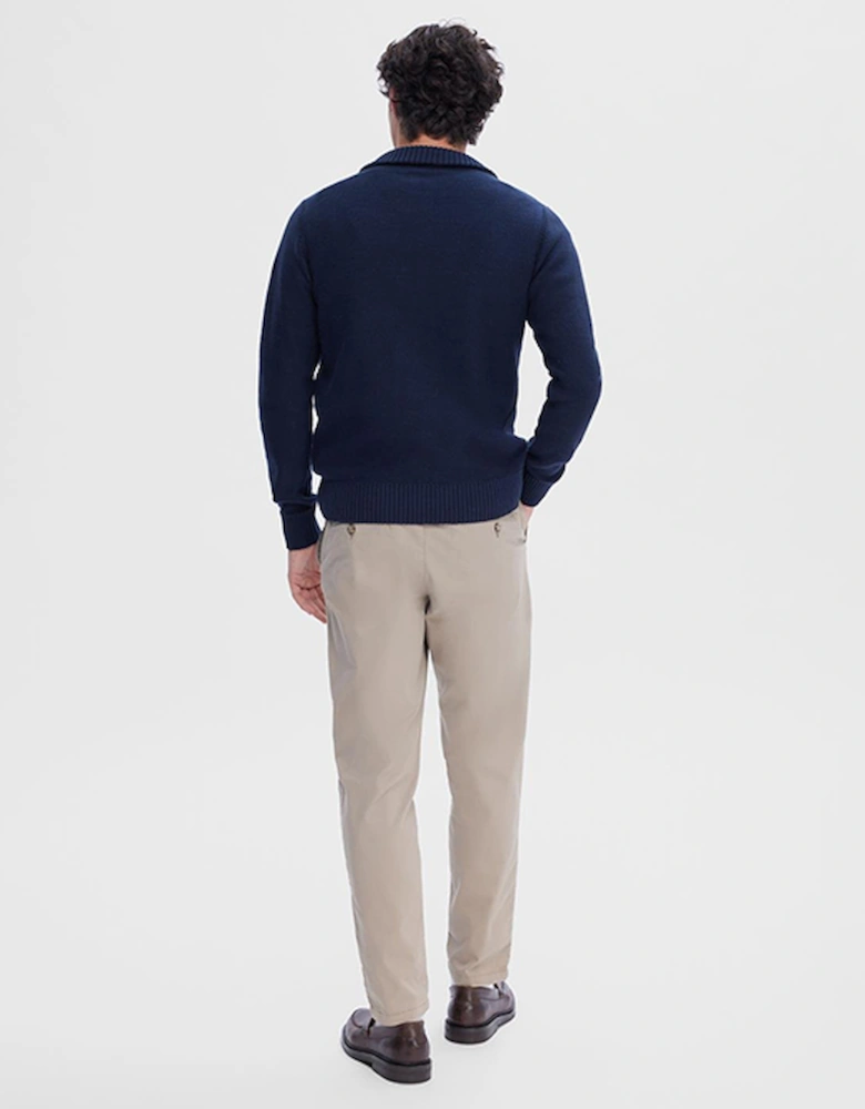 Homme Axel Long Sleeve Knit Half Zip Pullover Sky Captain