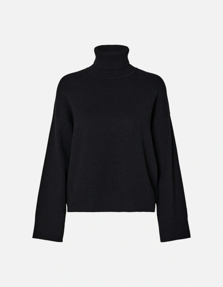 Femme Kamma LS Knit Roll Neck Pullover Black