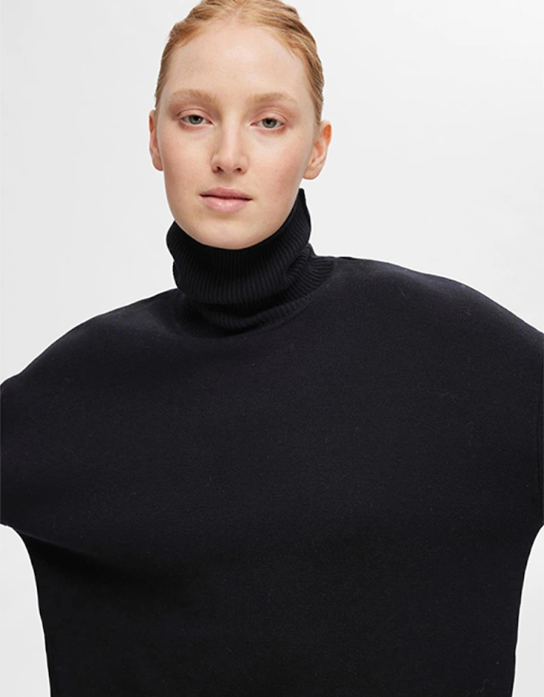 Femme Kamma LS Knit Roll Neck Pullover Black