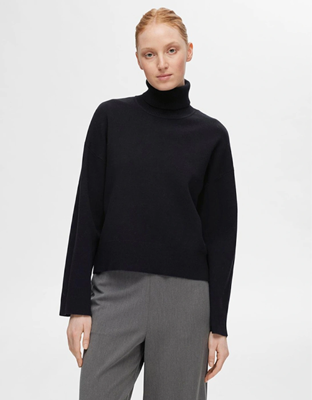 Femme Kamma LS Knit Roll Neck Pullover Black, 7 of 6