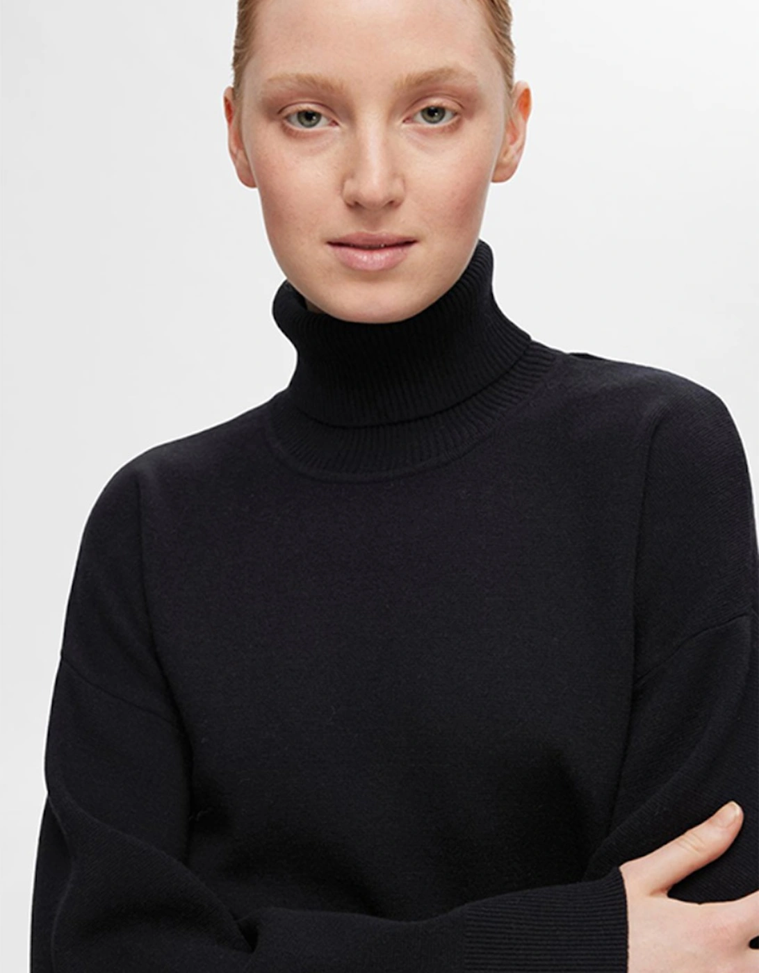 Femme Kamma LS Knit Roll Neck Pullover Black