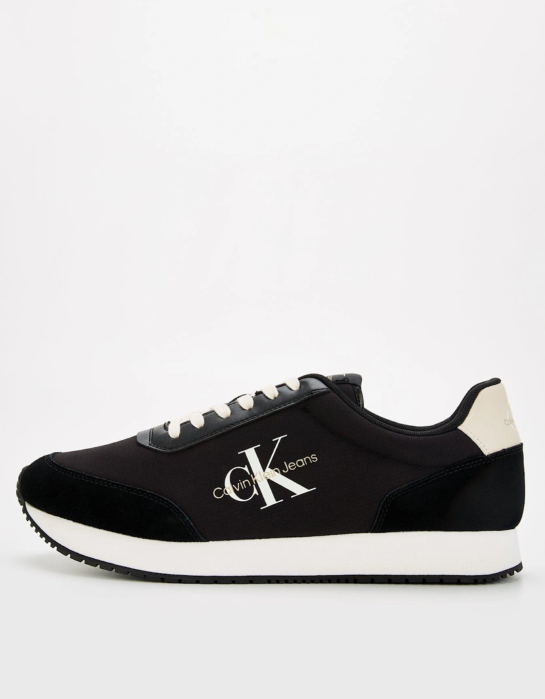 Suede/Mesh Lace Retro Runner - Black/White, 8 of 7