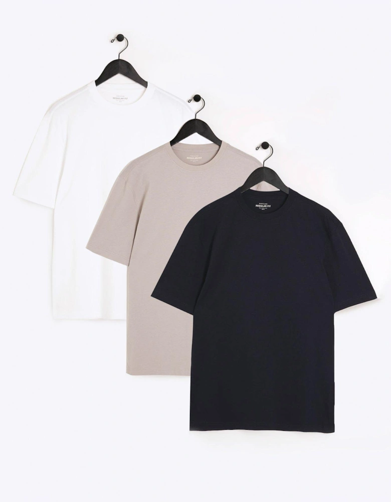 3pk Regular Fit Plain T-shirt - Multi