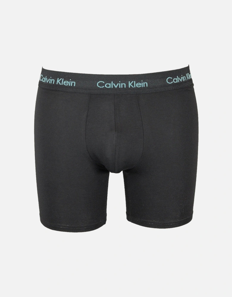 3-Pack Cotton Stretch Boxer Briefs, Black