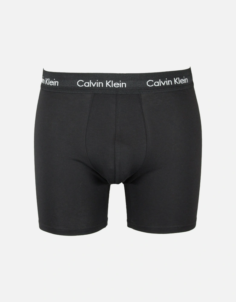 3-Pack Cotton Stretch Boxer Briefs, Black
