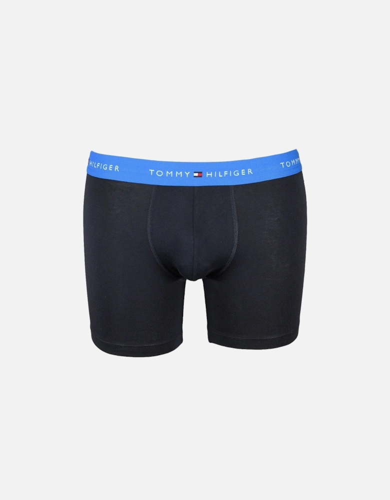 3-Pack Signature Cotton Boxer Briefs, Navy/Plum/Blue/White