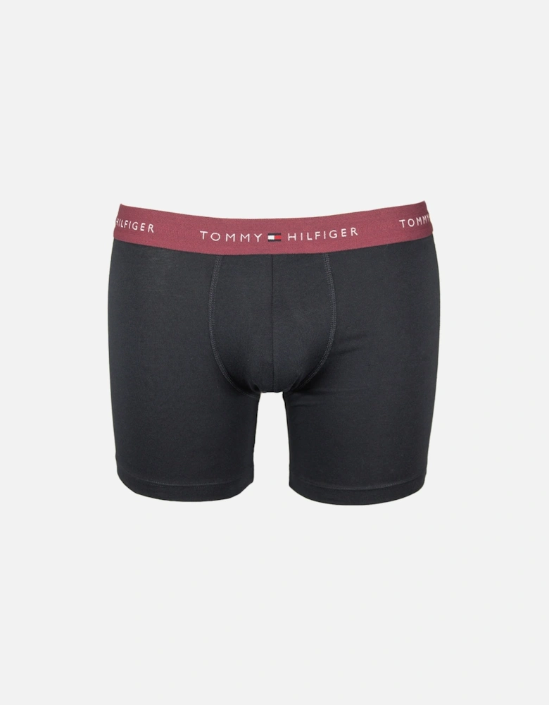 3-Pack Signature Cotton Boxer Briefs, Navy/Plum/Blue/White