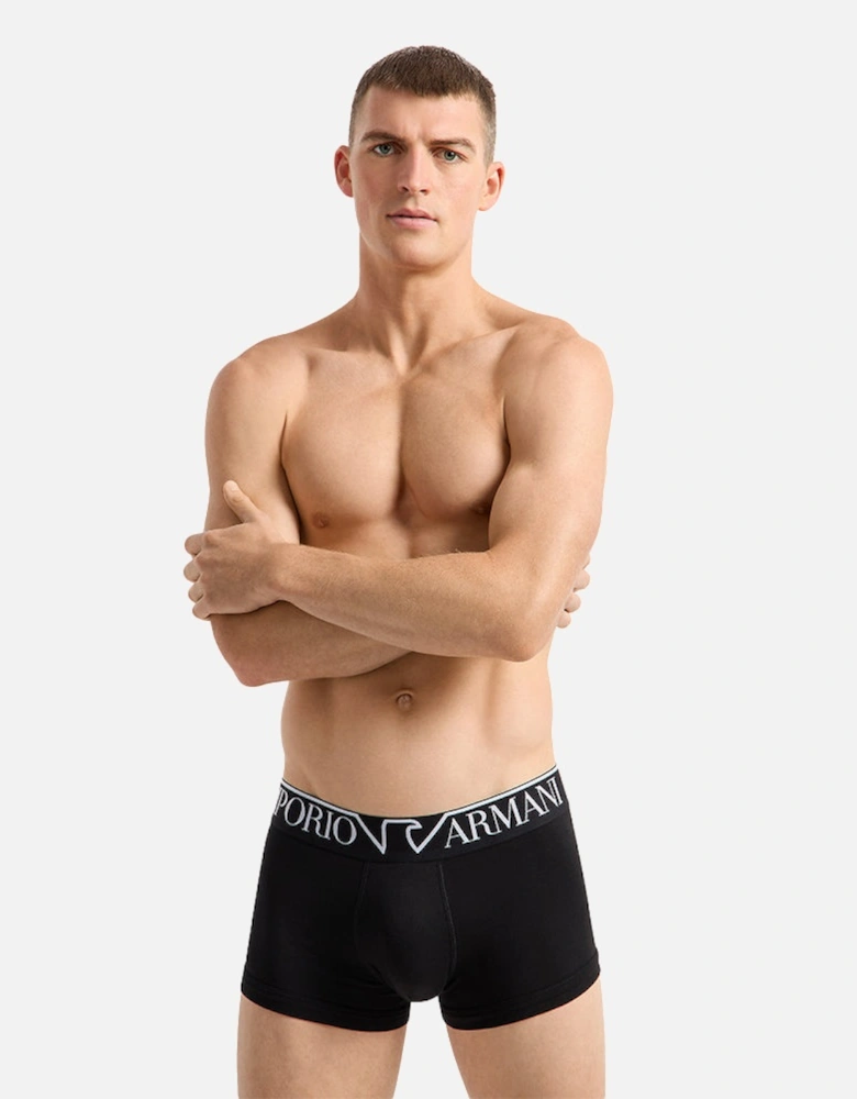 Stretch Cotton Boxer Trunk, Black