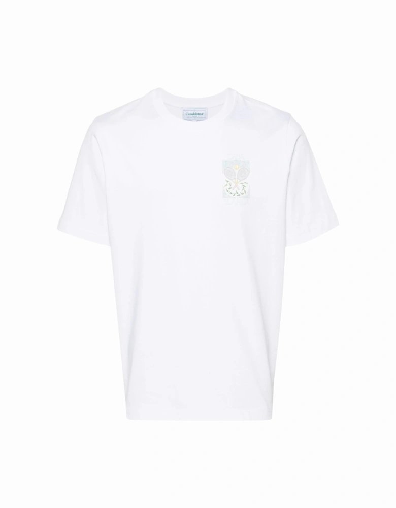 Tennis Pastelle Printed T-Shirt in White