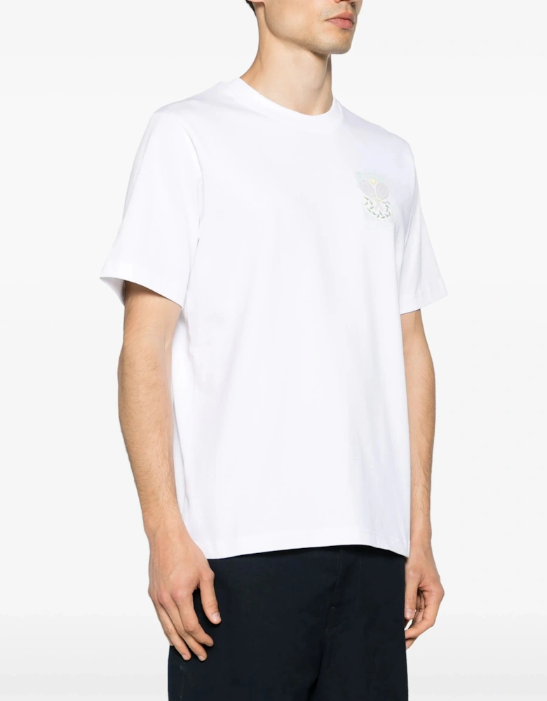 Tennis Pastelle Printed T-Shirt in White