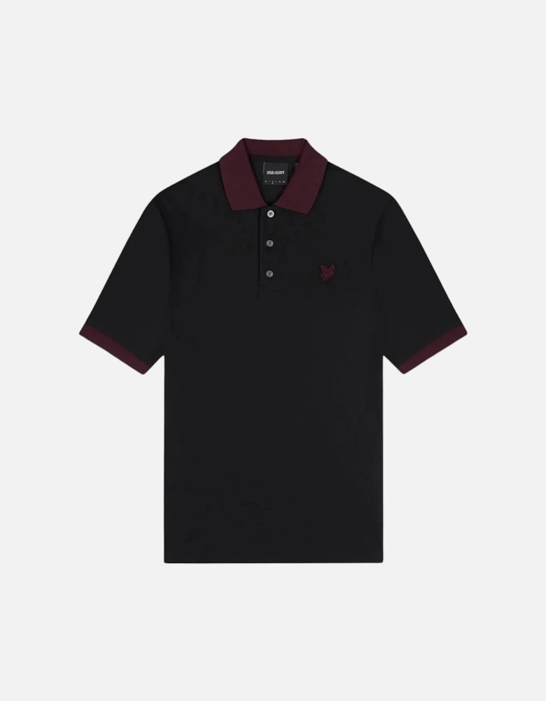 Lyle Scott Ringer Jet Black Polo Shirt