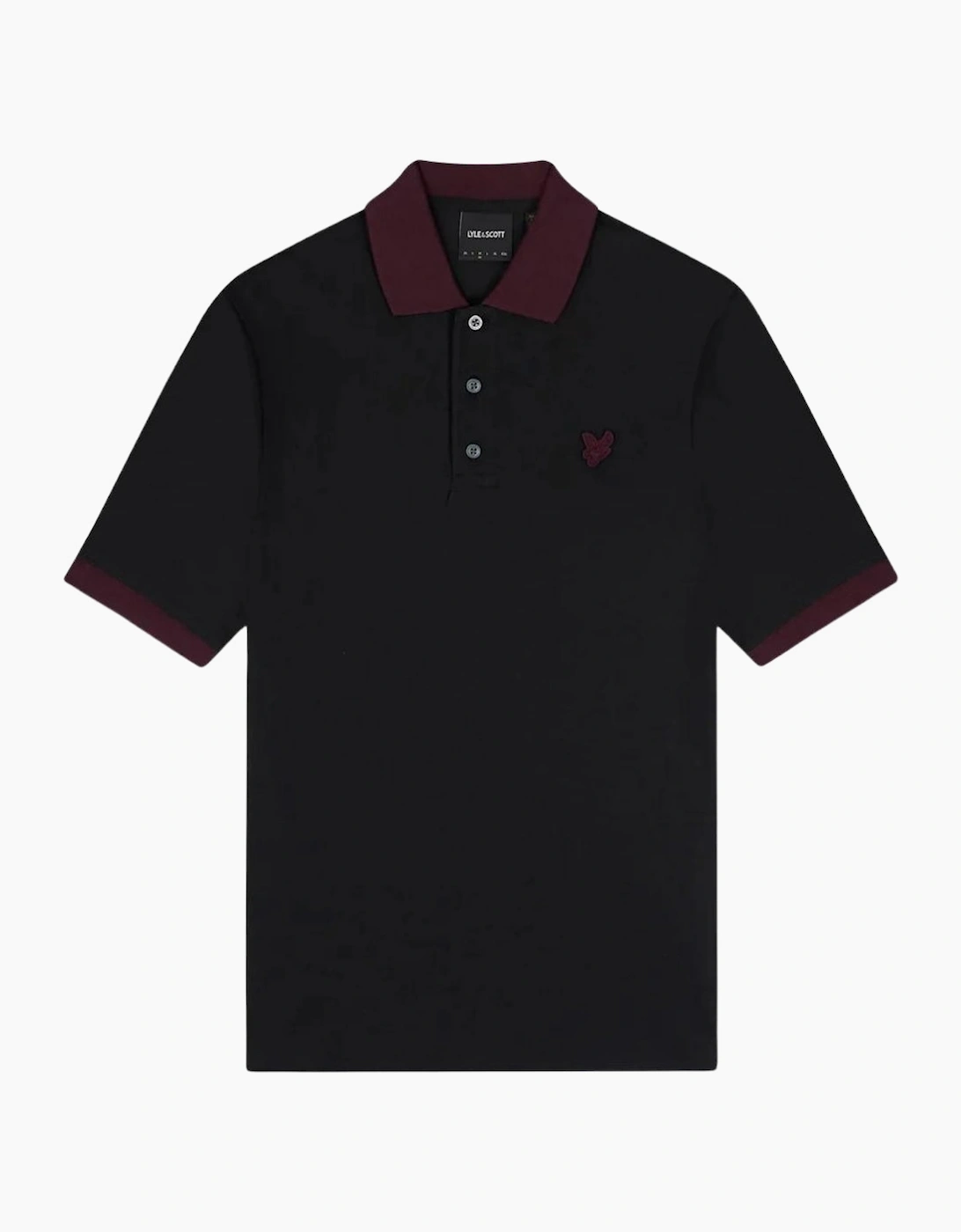 Men's Lyle & Scott Ringer Jet Black Polo Shirt - Size: 42