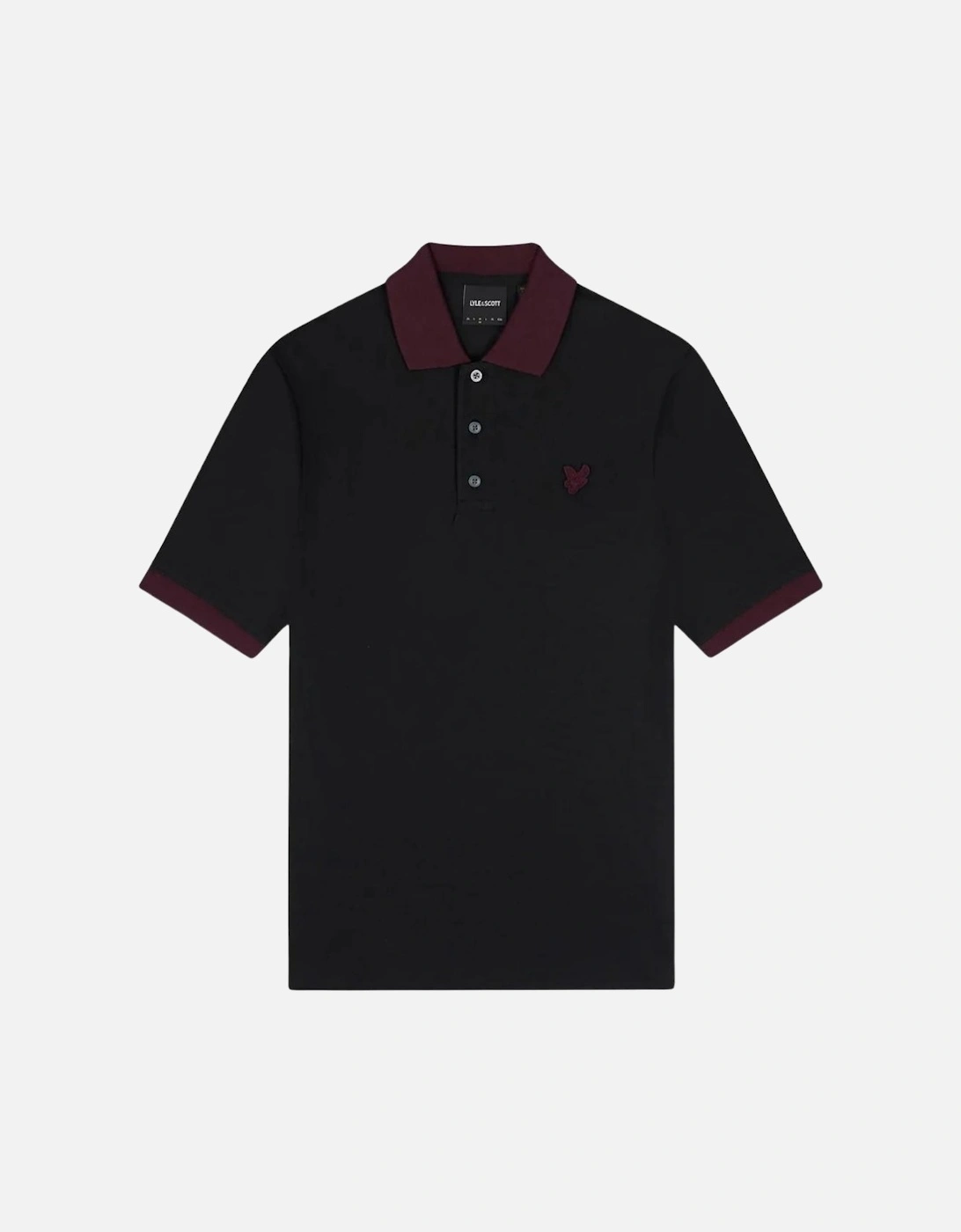 Lyle Scott Ringer Jet Black Polo Shirt, 2 of 1