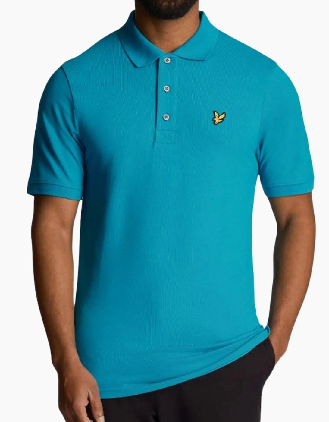 Men's Lyle & Scott Leisure Blue Plain Polo Shirt - Size: 42