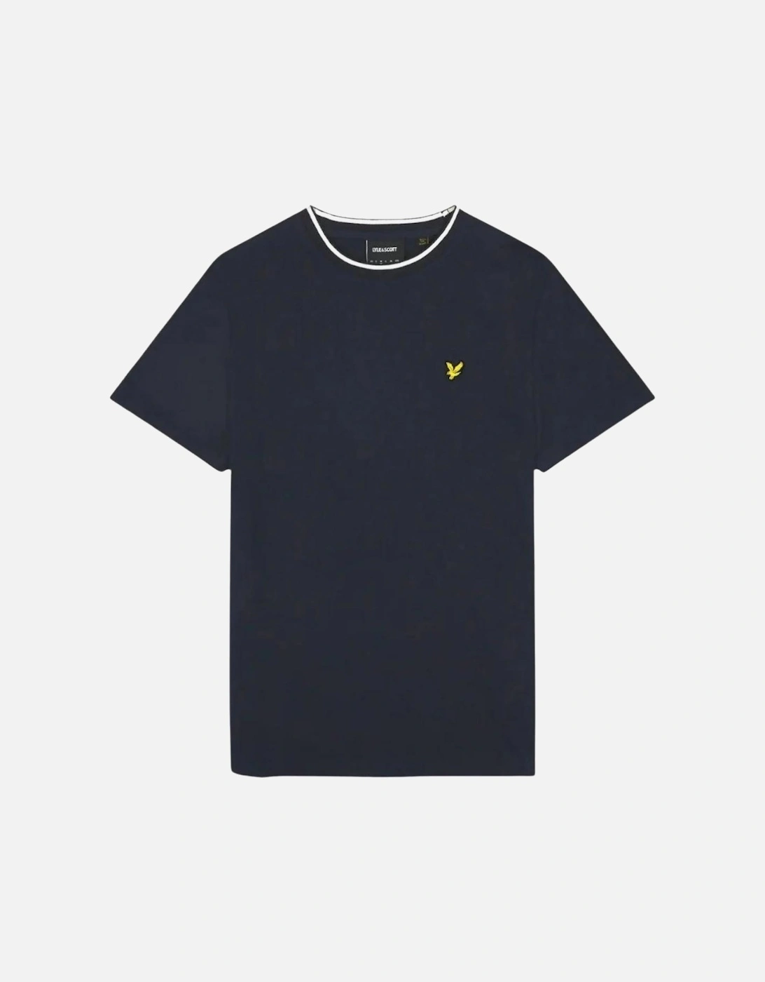 Lyle Scott Tipped Collar Dark Navy T Shirt, 2 of 1