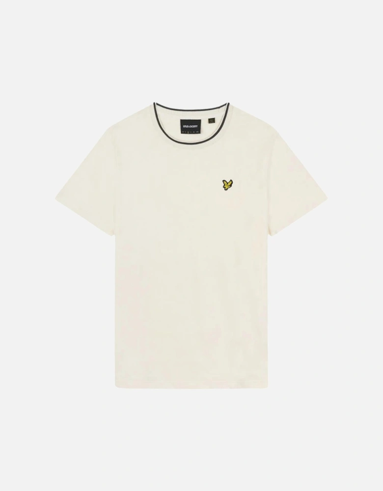 Lyle Scott Tipped Collar Chalk T Shirt