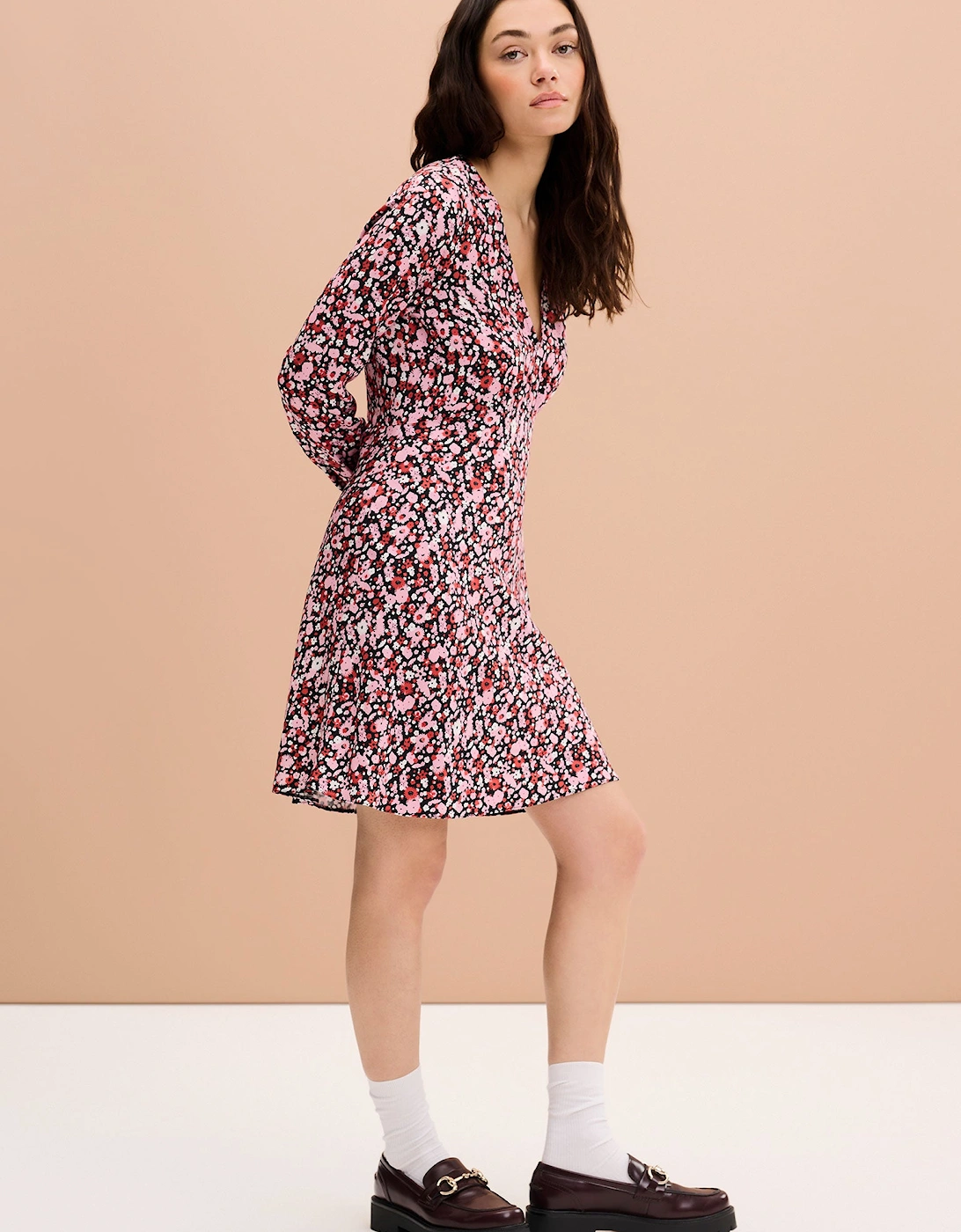 Layana Mini Dress in Ditsy Floral Print