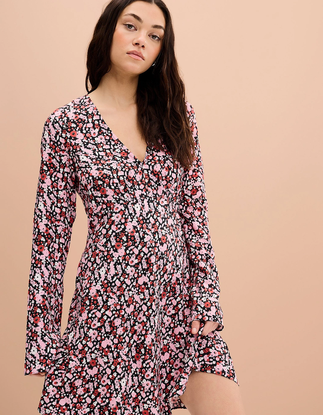 Layana Mini Dress in Ditsy Floral Print