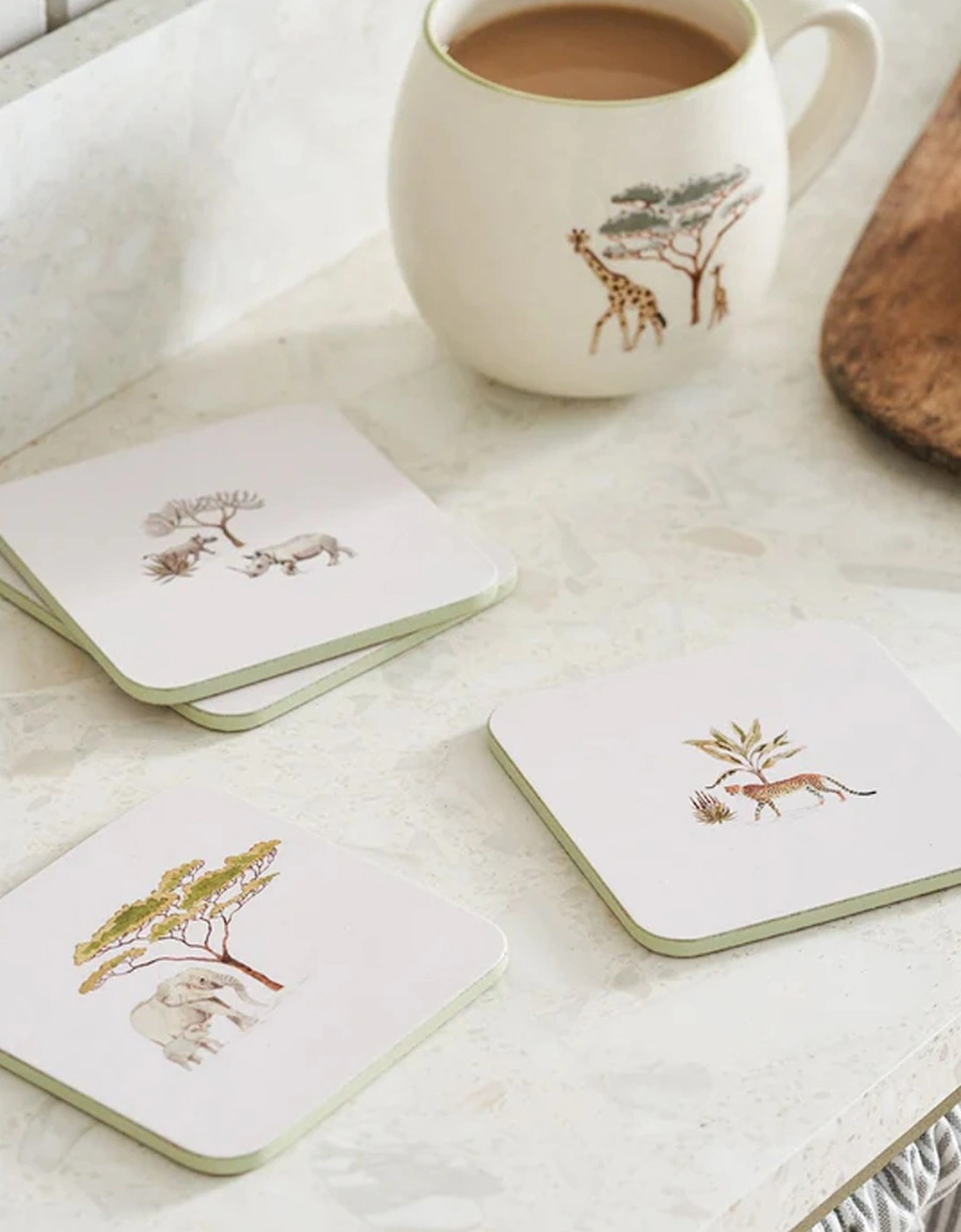 Set of 4 Coasters ZSL Wild Savannah