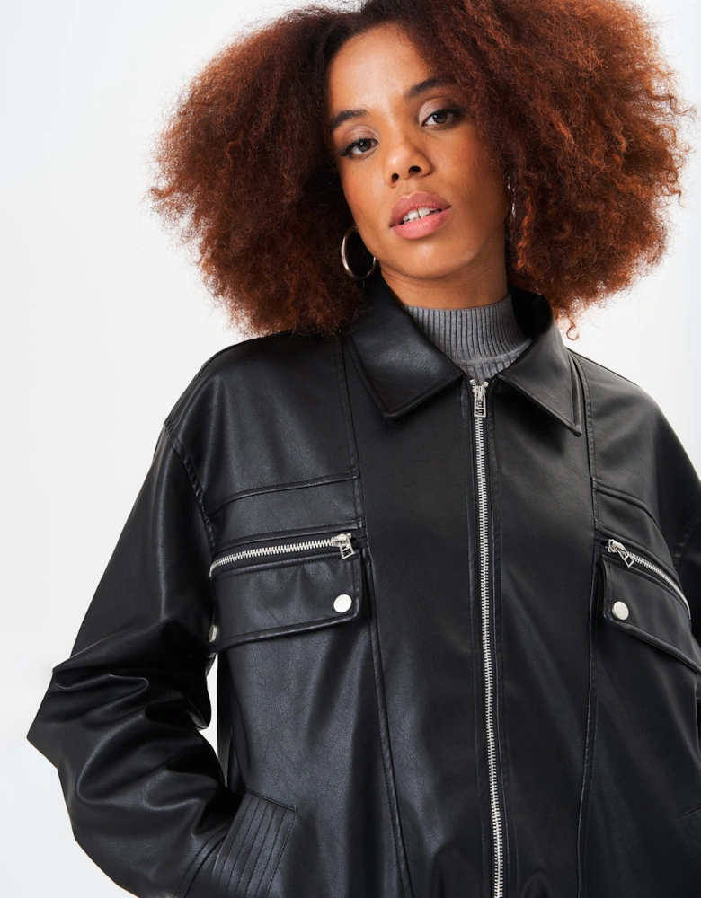 Black Faux Leather Jacket