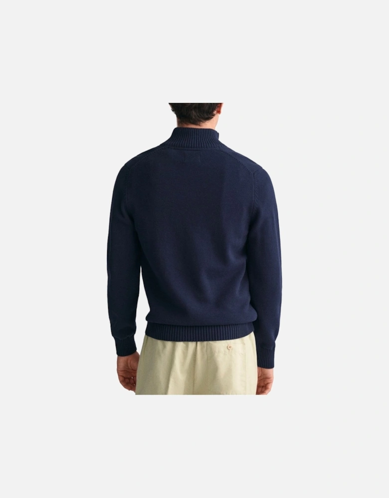 Casual Cotton Half Zip Evening Blue