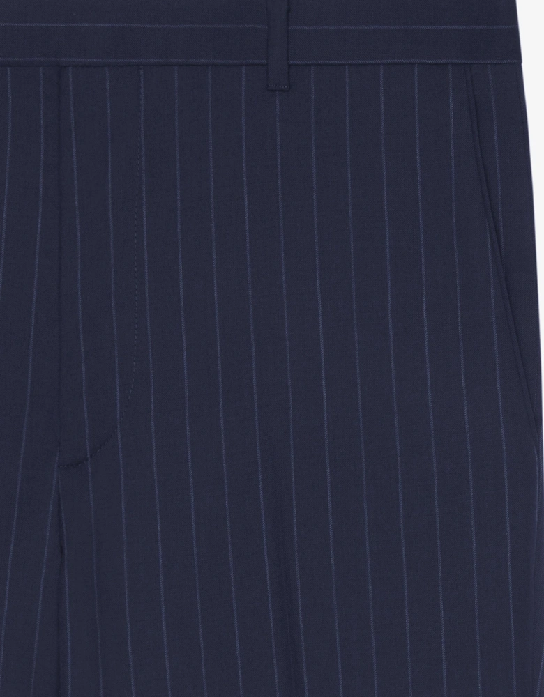 Virgin Wool Straight Leg Trousers Navy