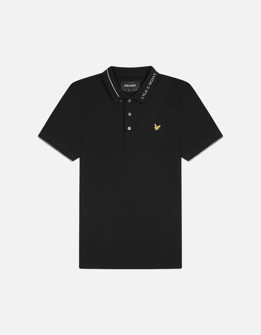 Lyle Scott Branded Ringer Black Polo Shirt, 2 of 1