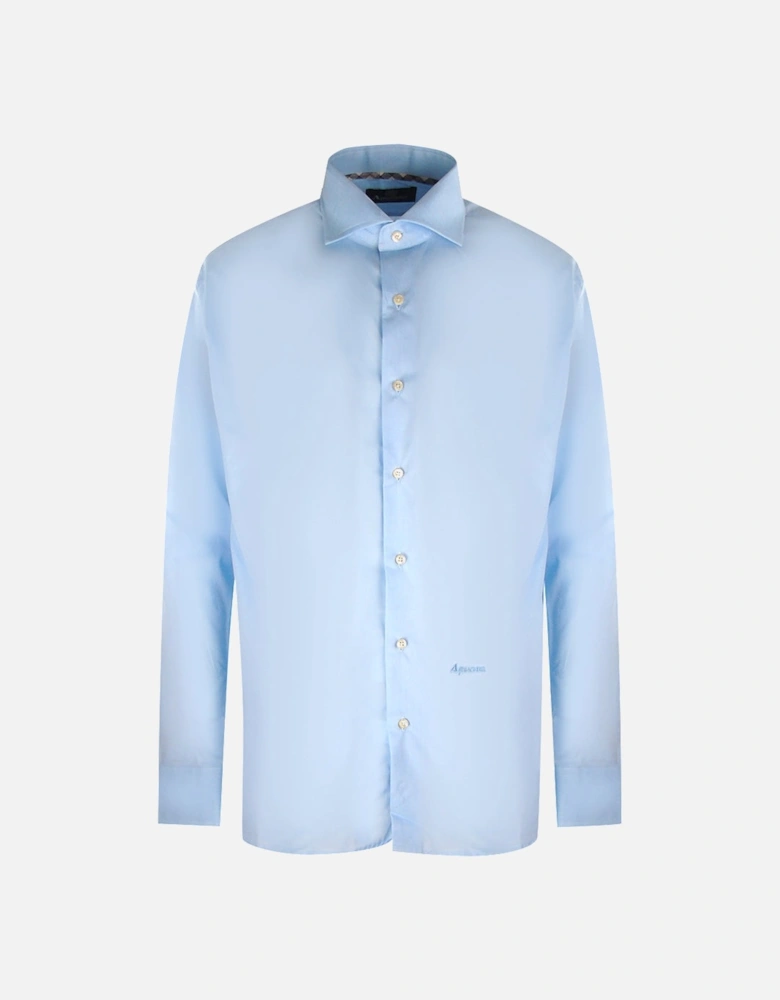 Plain Long Sleeve Blue Shirt