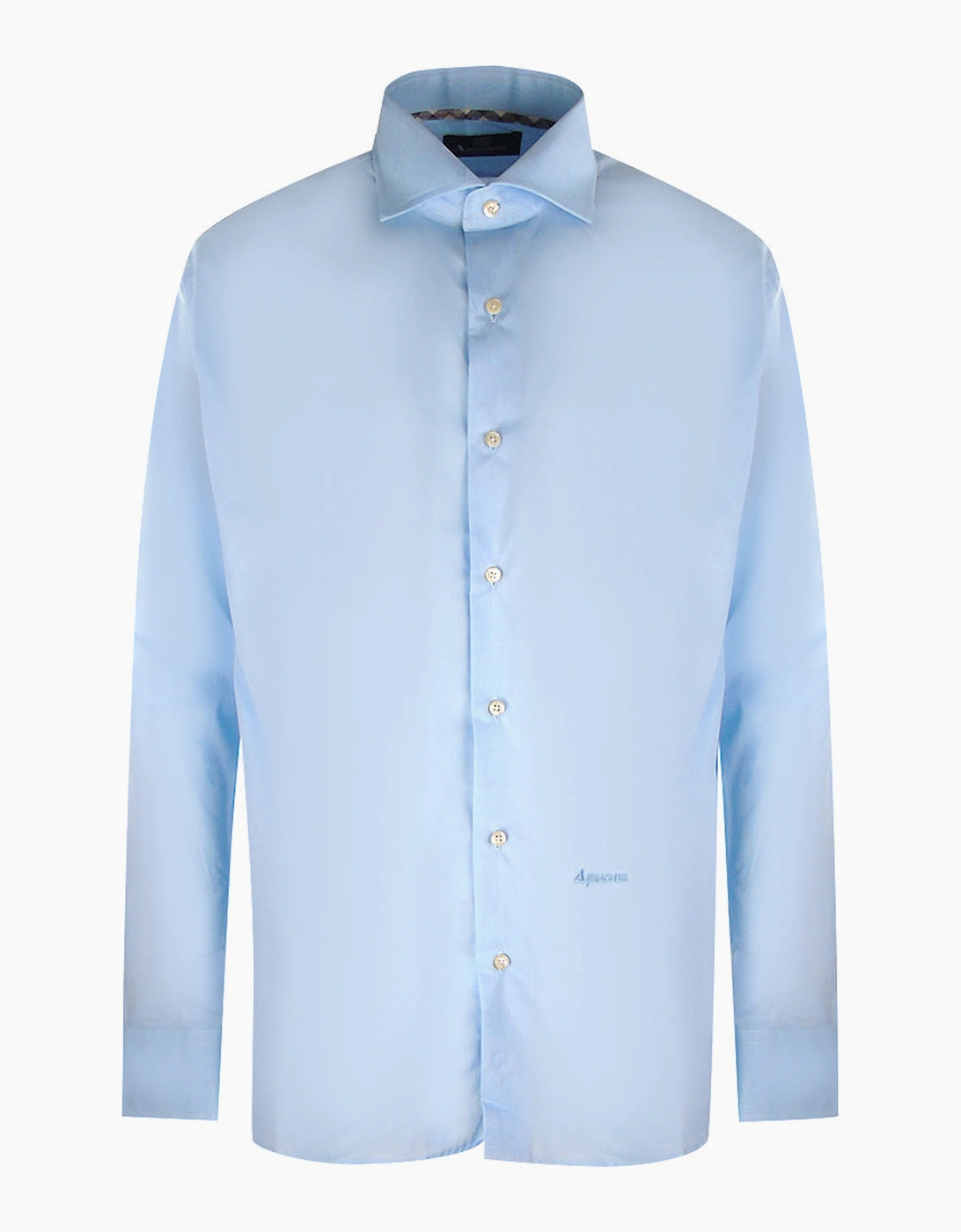 Aquascutum Men's Blue/Blue Plain Long Sleeve Shirt - Size: Regular/34