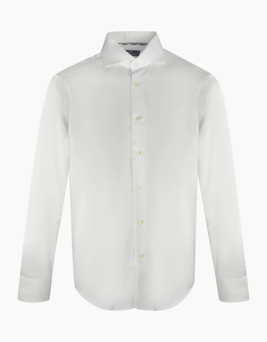 Aquascutum Men's White/White Branded Long Sleeve Shirt  46/Regular Xxxl
