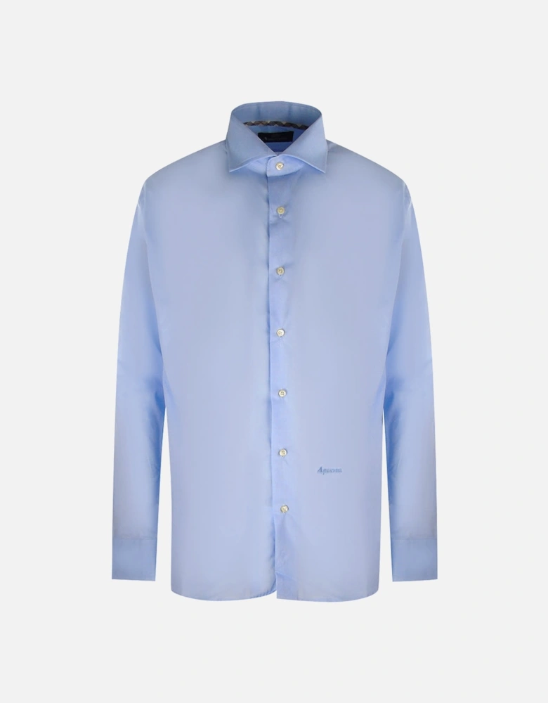 Branded Plain Long Sleeve Blue Shirt