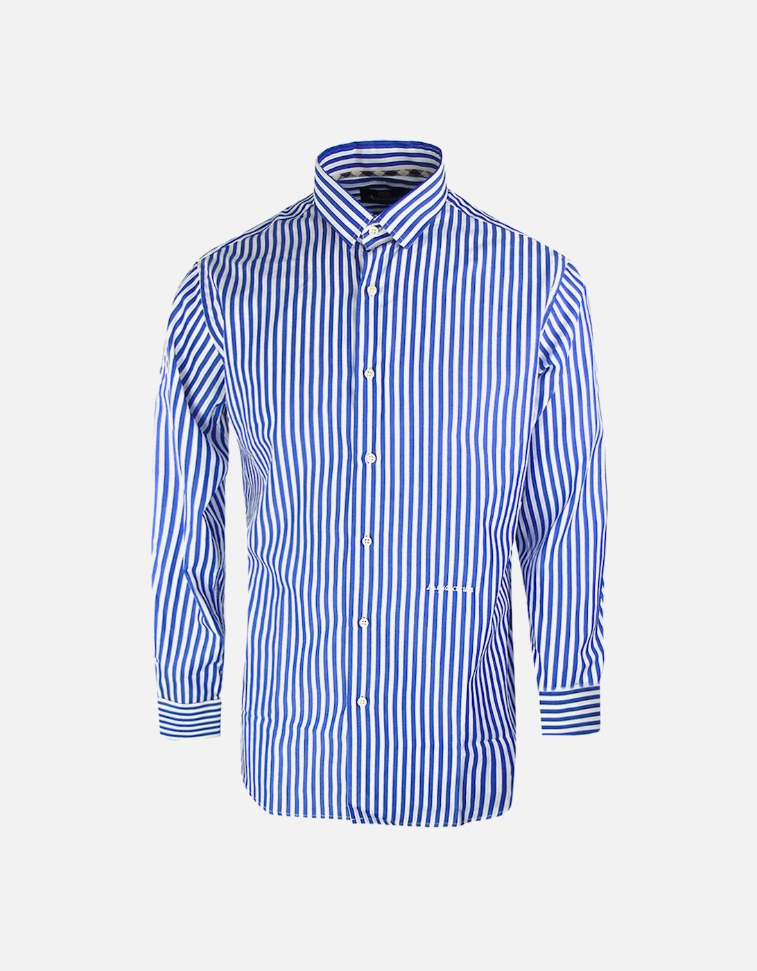 Striped Pattern Long Sleeve Blue Shirt, 3 of 2