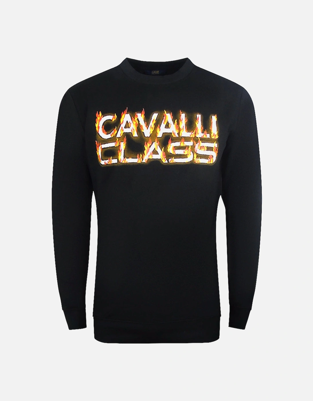 Cavalli Class Fire Logo Design Black Sweatshirt, 2 of 1