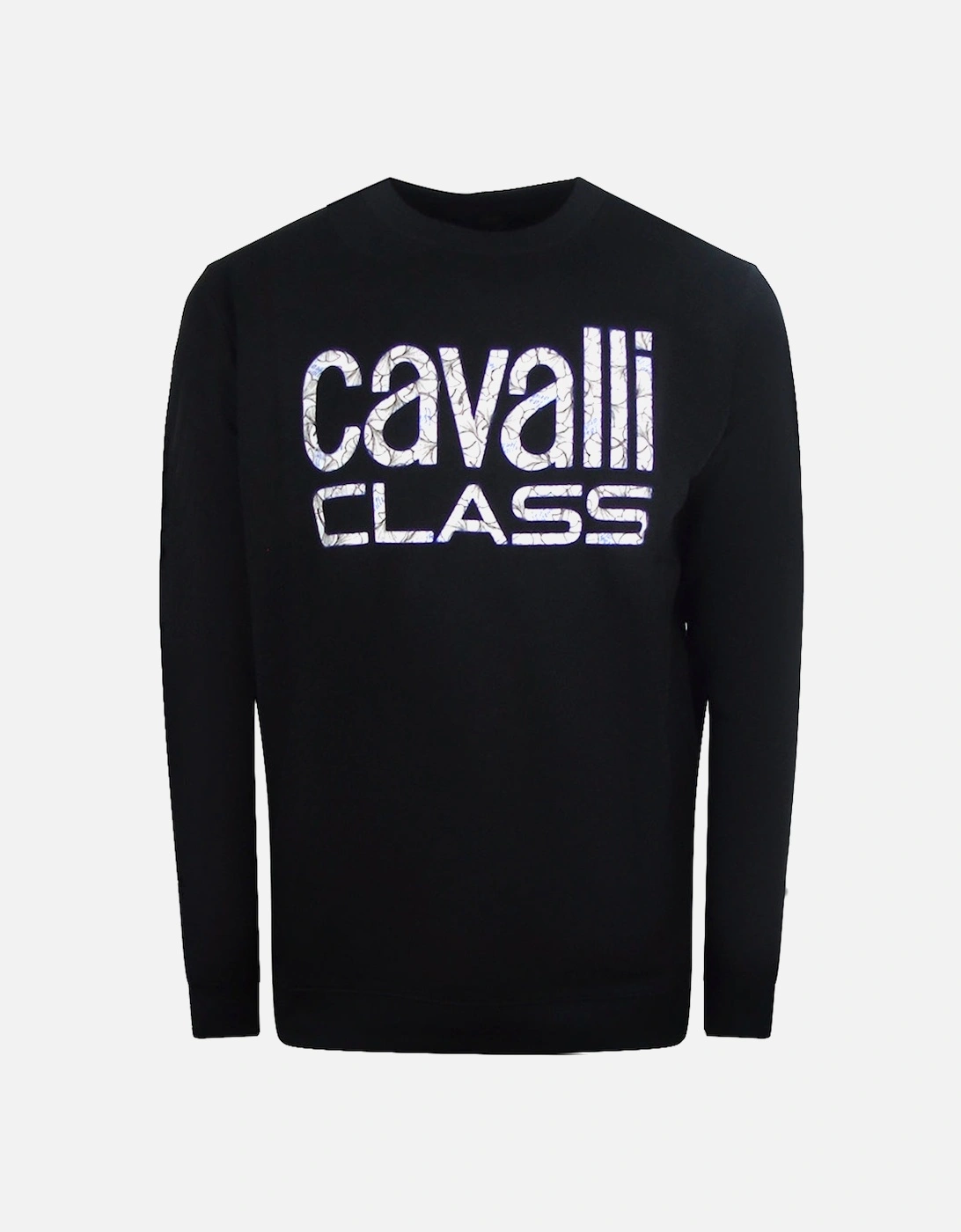 Cavalli Class Bold Floral Design Black Sweatshirt, 2 of 1