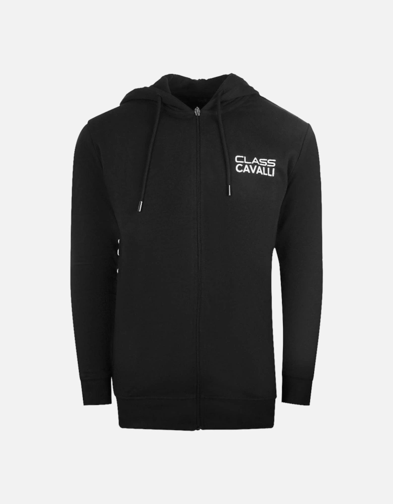 Cavalli Class Reverse Logo Black Zip Up Hoodie