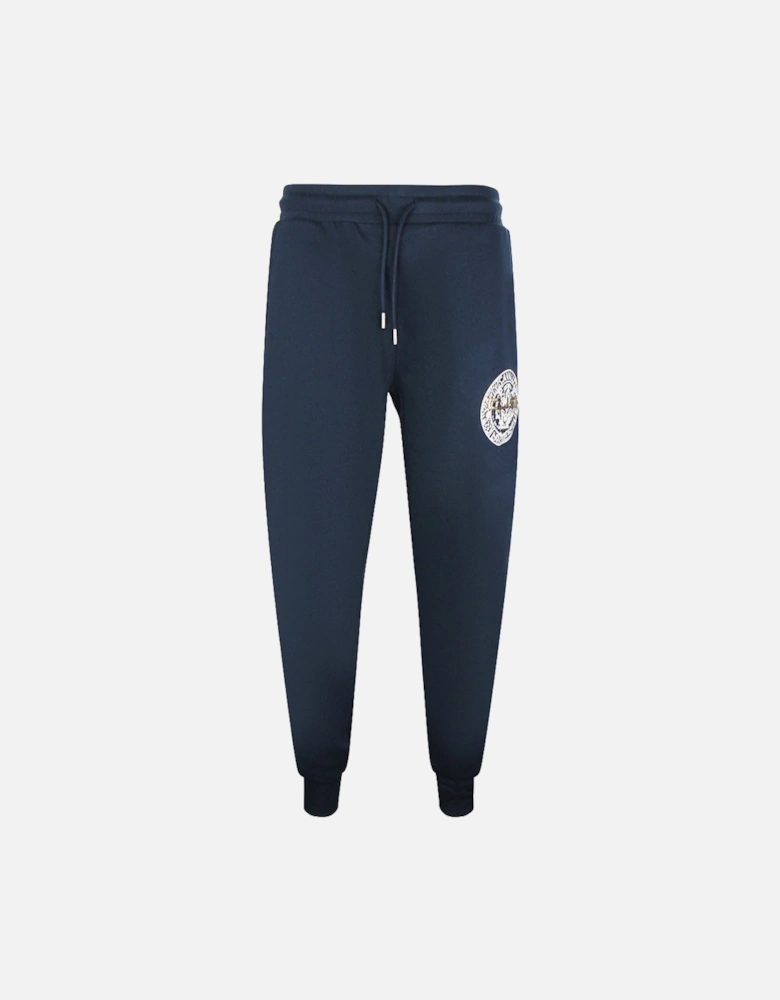 Cavalli Class Circle Tiger Logo Navy Blue Sweatpants