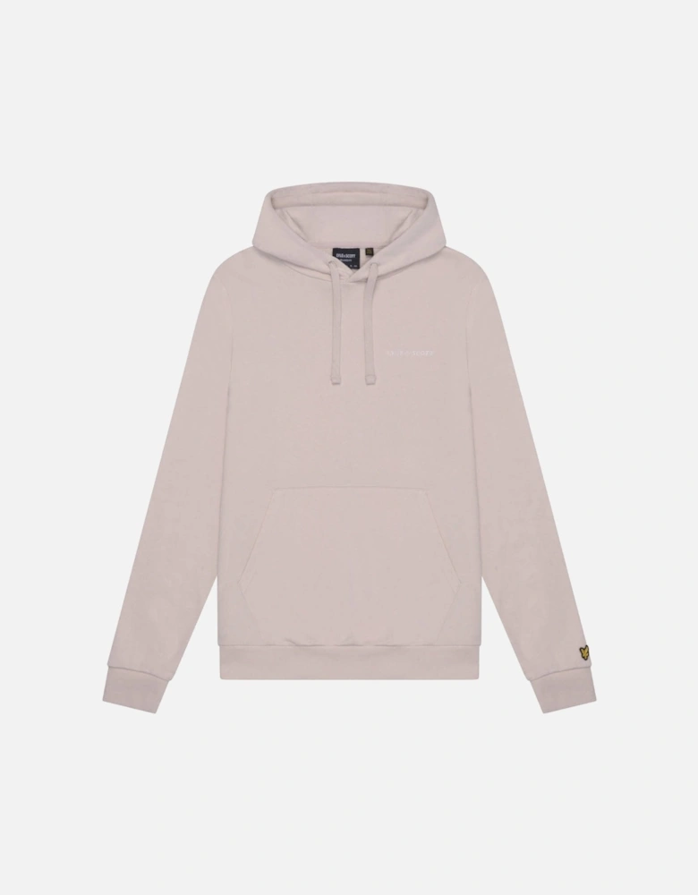 Lyle Scott Loopback Embroidered Logo Cream Pull Over Hoodie