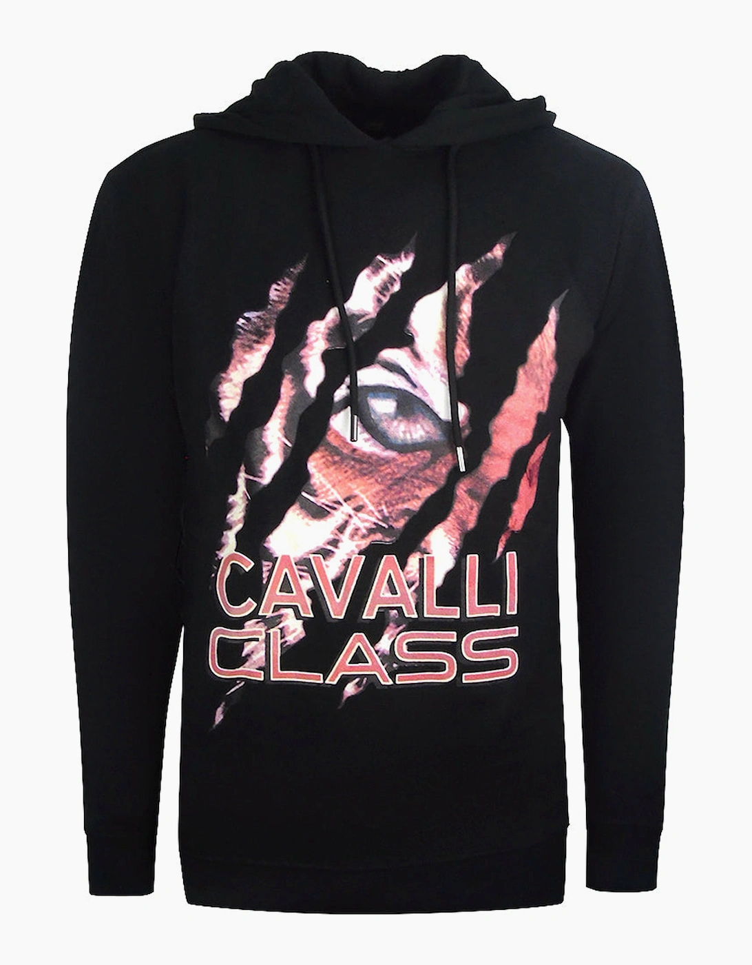 Roberto Cavalli Men's Black Cavalli Class Peeking Tiger Design Hoodie - Size: 40