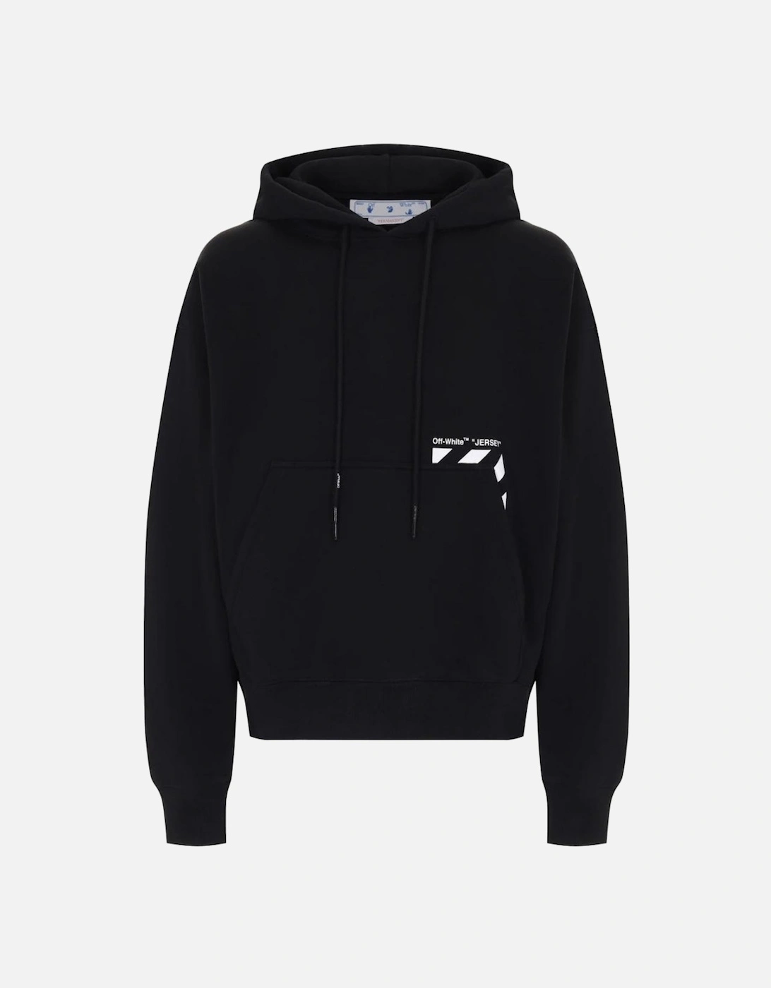 Off White Diag Pocket Design Skate Fit Black Hoodie, 2 of 1