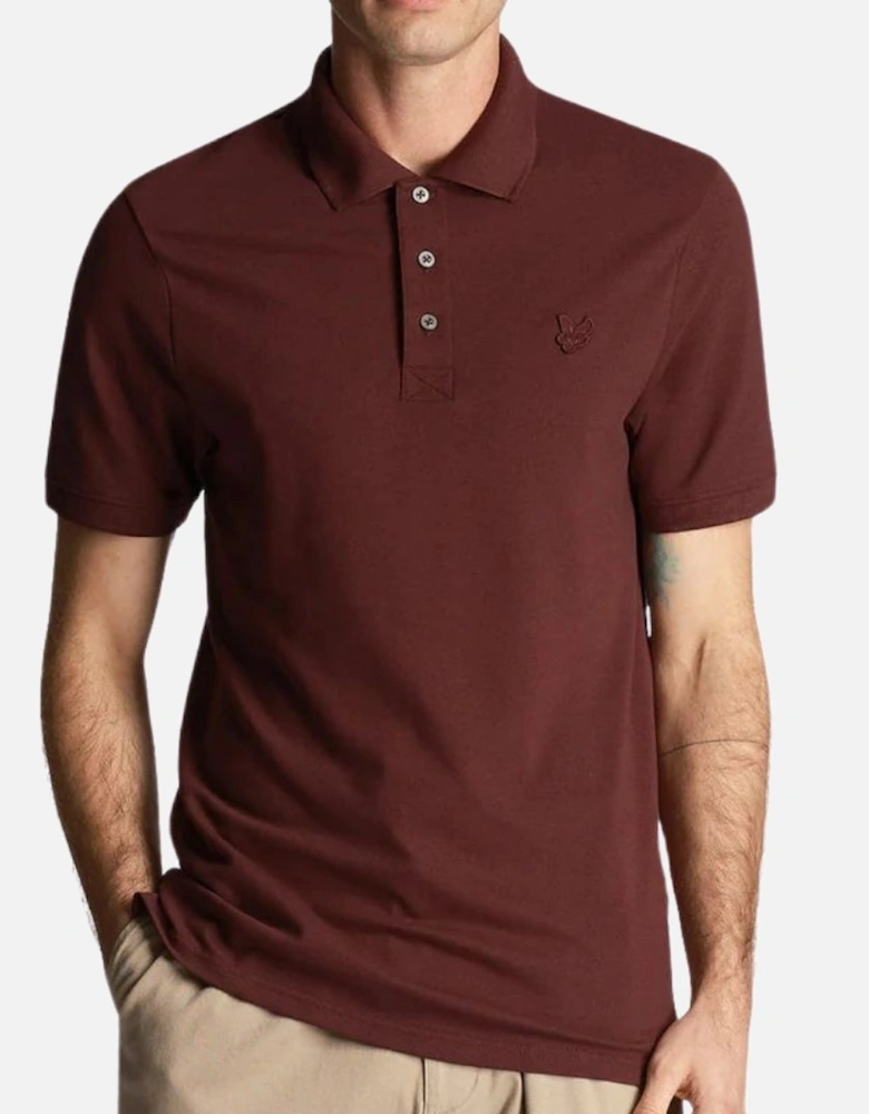 Lyle Scott Tonal Eagle Burgundy Polo Shirt