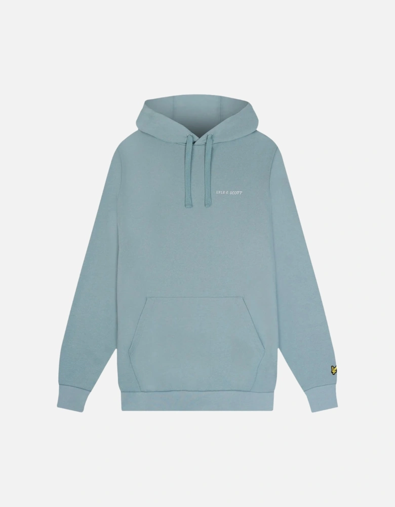 Lyle Scott Loopback Embroidered Logo Light Blue Pull Over Hoodie