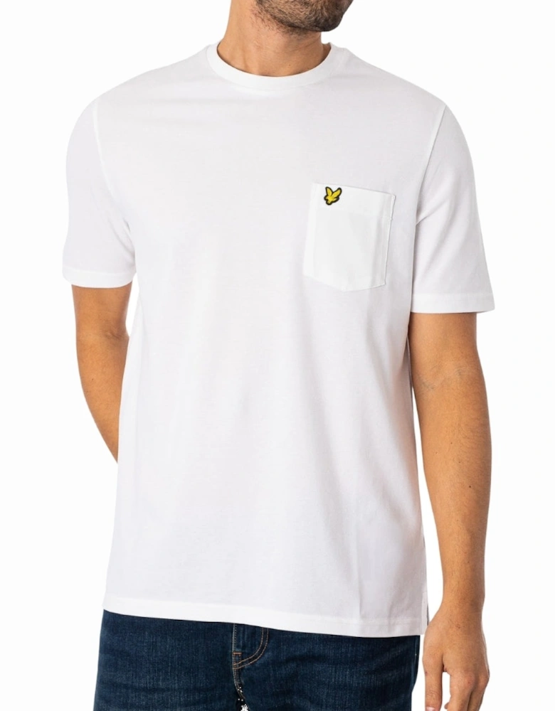 Lyle Scott Plain Pique Pocket White T Shirt