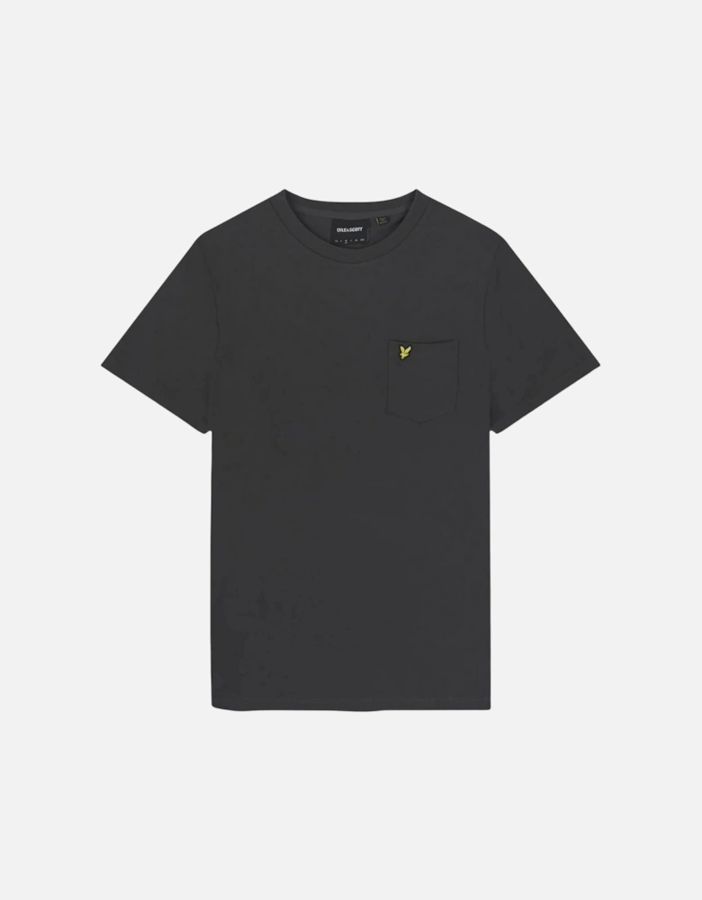 Lyle Scott Plain Pique Pocket Gunmetal T Shirt