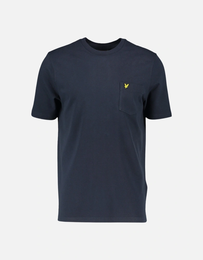 Lyle Scott Plain Pique Pocket Navy Blue T Shirt